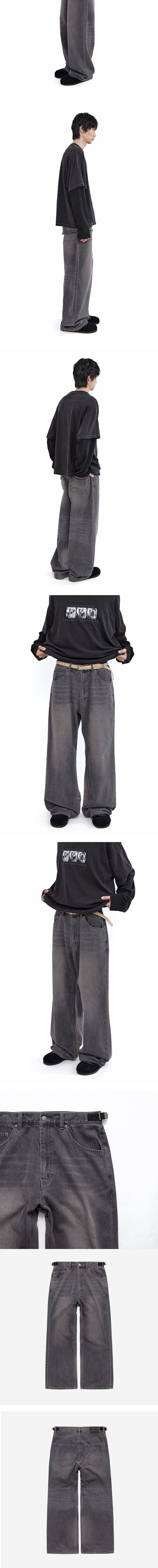 Polyteru - Gosima Denim Pants Faded Gray / (Plum Fade) product image 4 | TRAB K-Fashion Australia