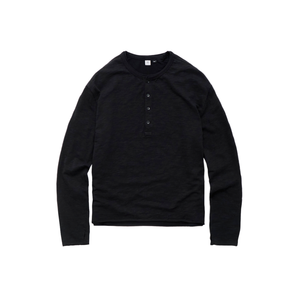 Polyteru - Henley Neck Long Sleeves (Black) product image 1 | TRAB K-Fashion Australia