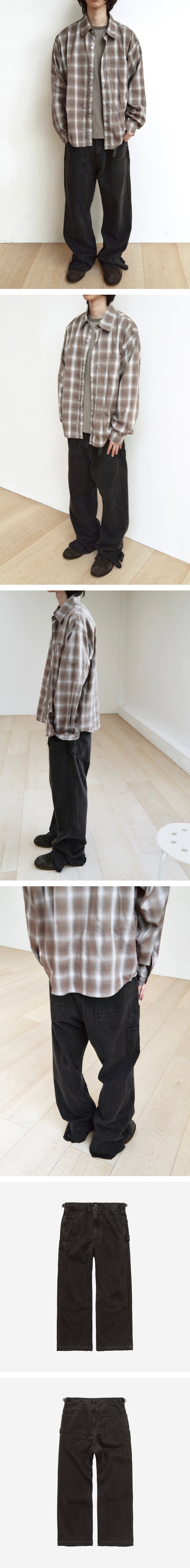 Polyteru - HBT Double Knee Pants Washed (Dark Brown) product image 3 | TRAB K-Fashion Australia
