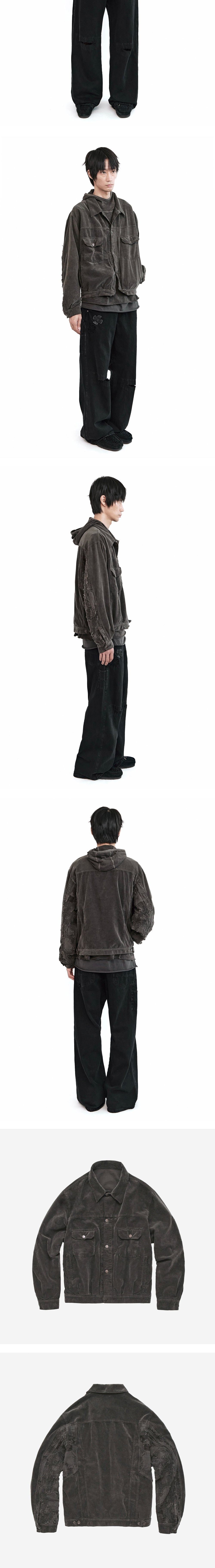 Polyteru - Half Boro Trucker Jacket (Brown) product image 4 | TRAB K-Fashion Australia