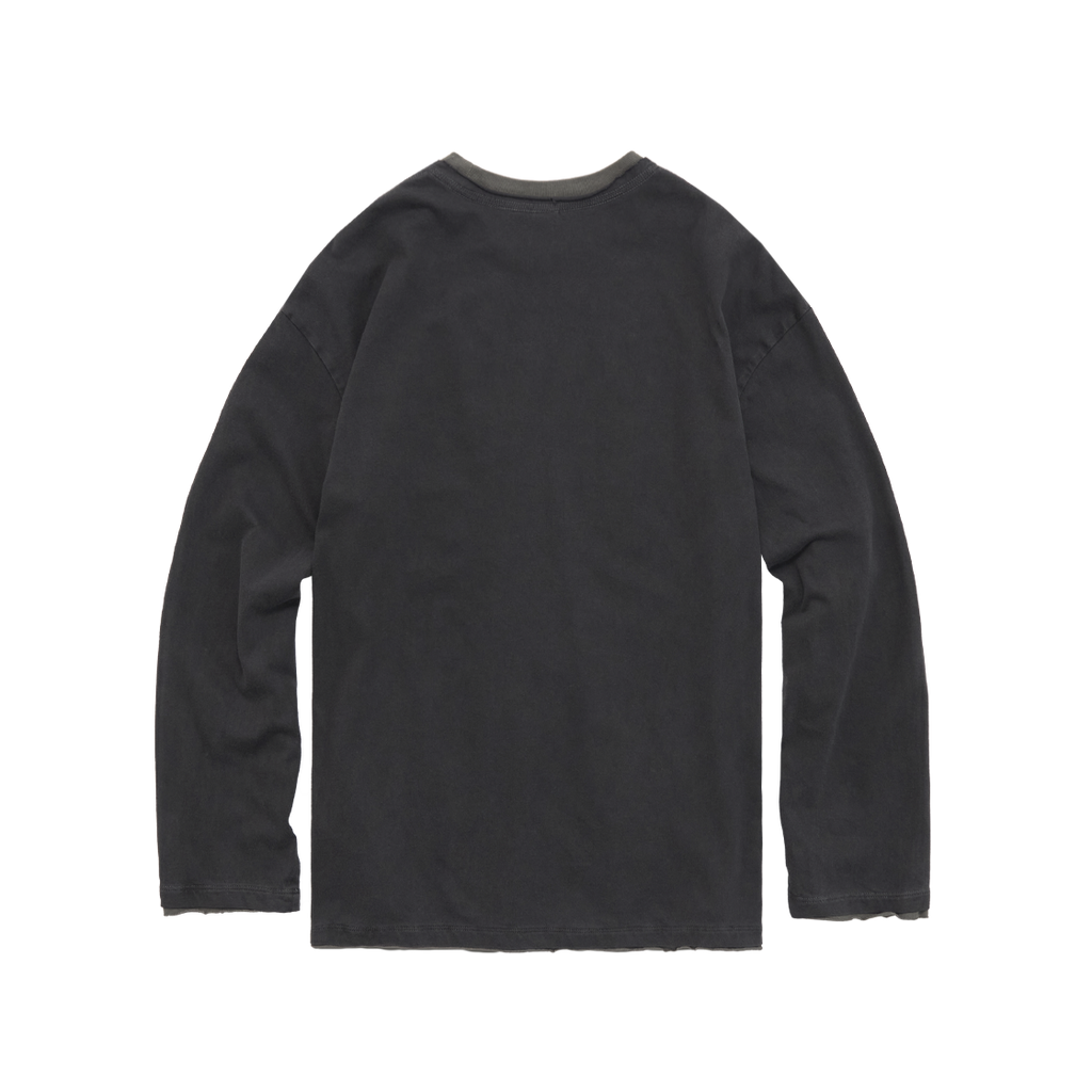 Polyteru - Layered Long Sleeves Deep Charcoal + (Sage) product image 2 | TRAB K-Fashion Australia