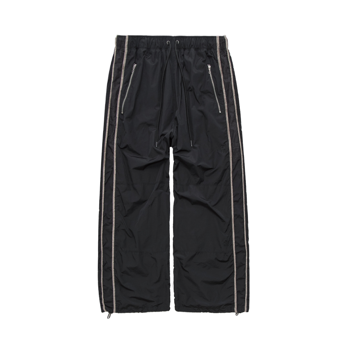 Polyteru - 1011 Nylon Track Pants Floral (Piped Black) product image 1 | TRAB K-Fashion Australia