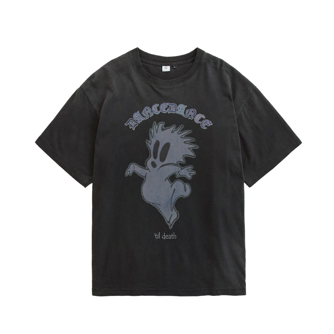 Polyteru - HANK Dancing Ghost 1/2 Tee (Washed Black) product image 1 | TRAB K-Fashion Australia