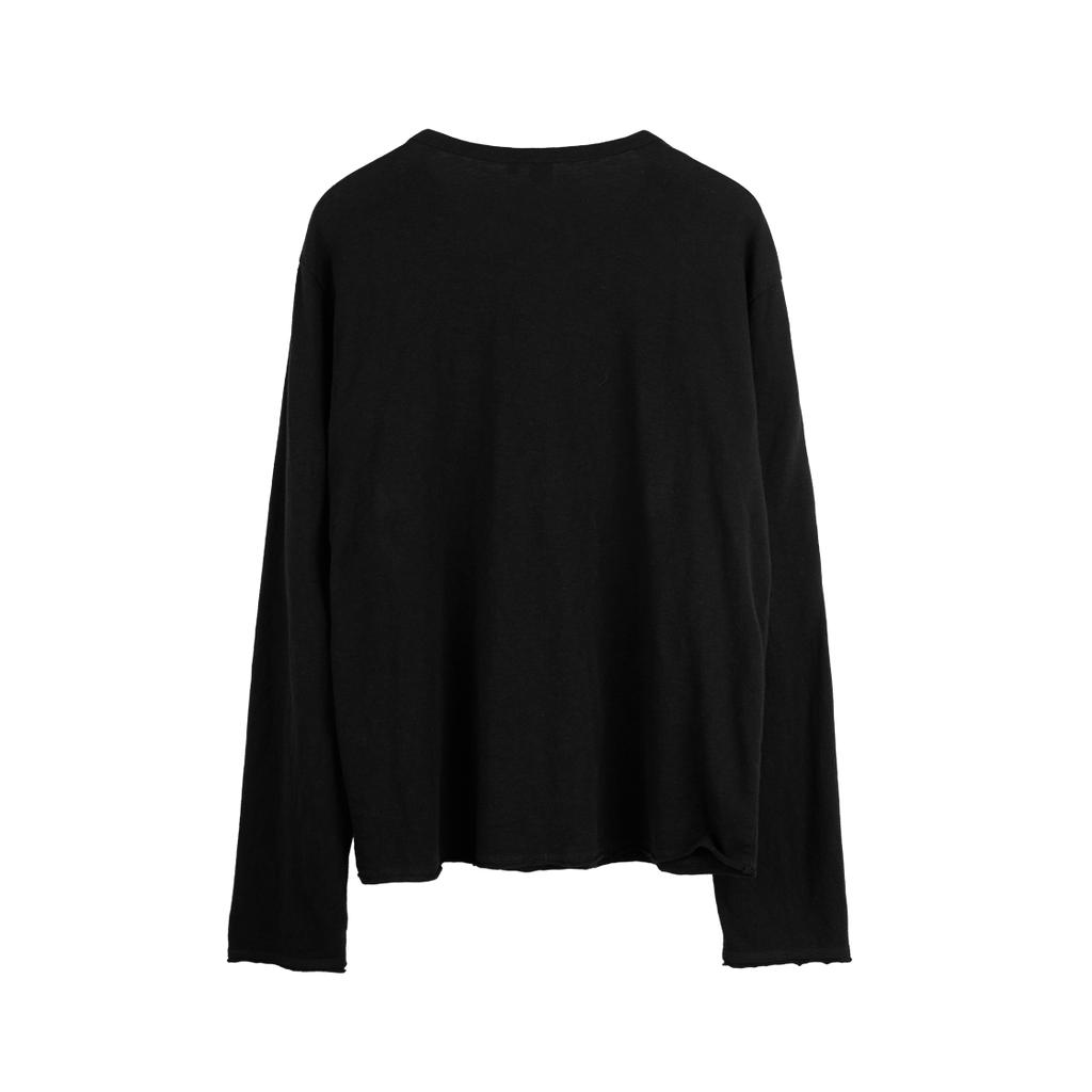 Polyteru - Slub Henley Neck Long Sleeves (Black) product image 2 | TRAB K-Fashion Australia