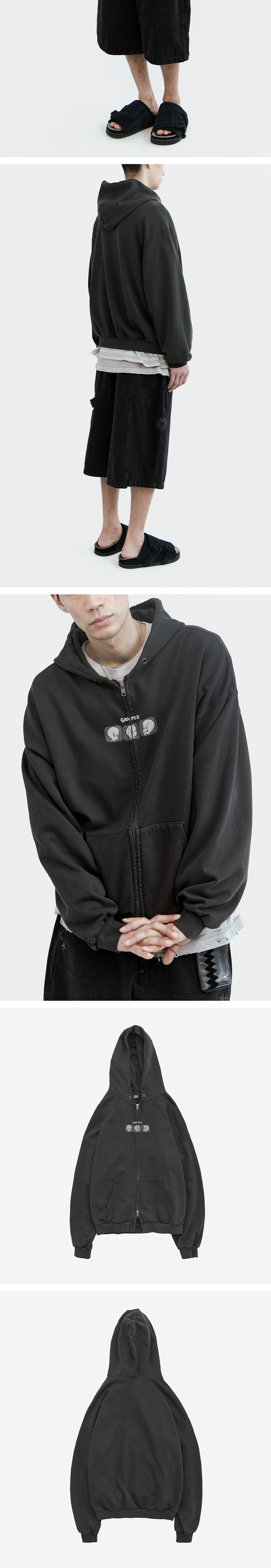 Polyteru - x Casper Zip Hoodie 3 Good Men (Washed Charcoal) product image 3 | TRAB K-Fashion Australia