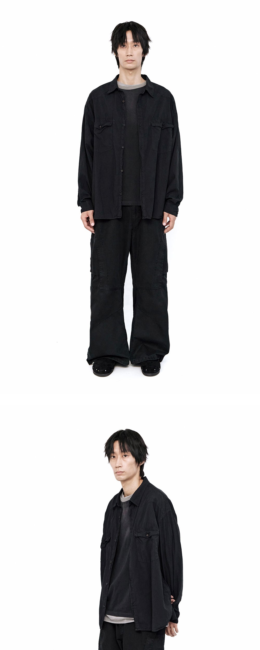 Polyteru - Loosed Tenco Western Shirts Dark (Purple Navy) product image 3 | TRAB K-Fashion Australia