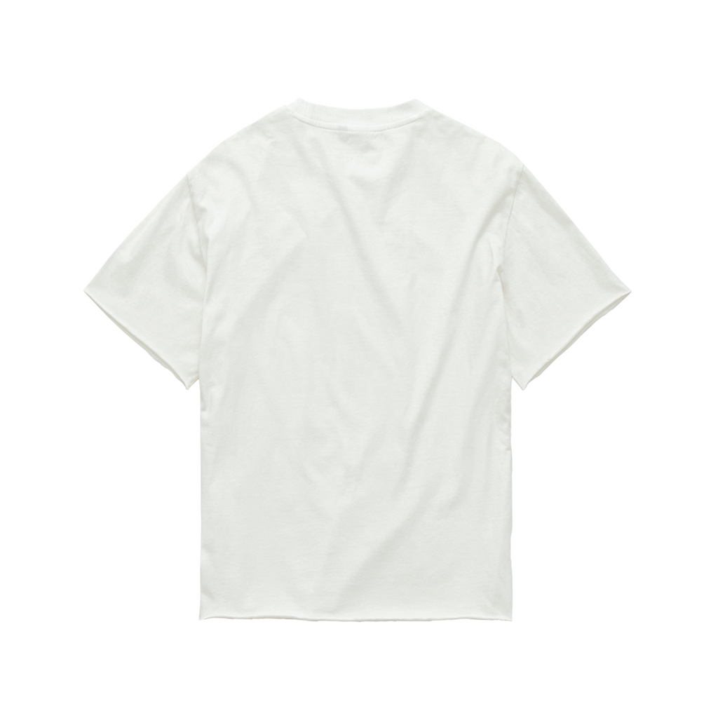 Polyteru - 1/2 Graphic T-Shirt 'Madly' Raw Cut (Washed White) product image 2 | TRAB K-Fashion Australia