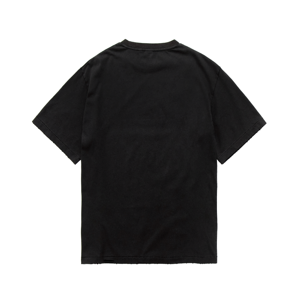 Polyteru - 1/2 Graphic T-Shirt 'Professor' Damaged (Bleached Black) product image 2 | TRAB K-Fashion Australia