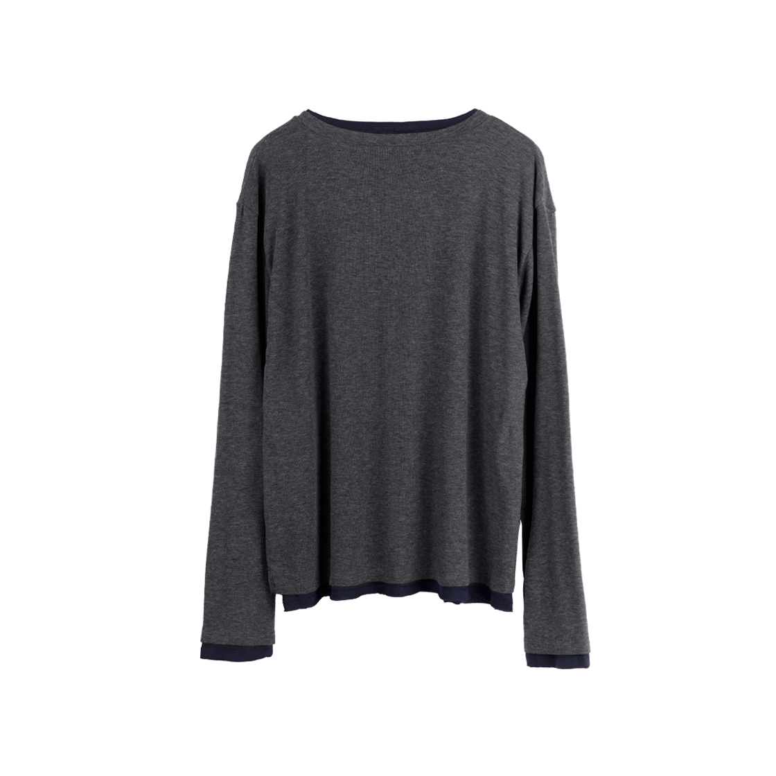 Polyteru - V-Neck Knit Layered Long Sleeves Charcoal + (Navy) product image 2 | TRAB K-Fashion Australia