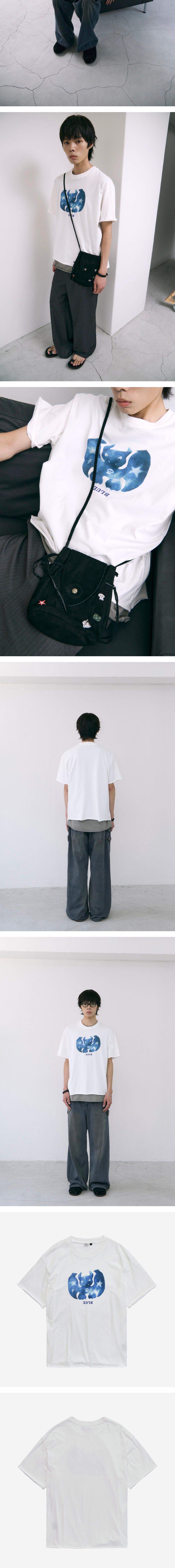 Polyteru - HANK Blue Blanka 1/2 Tee Raw (Cut White) product image 4 | TRAB K-Fashion Australia