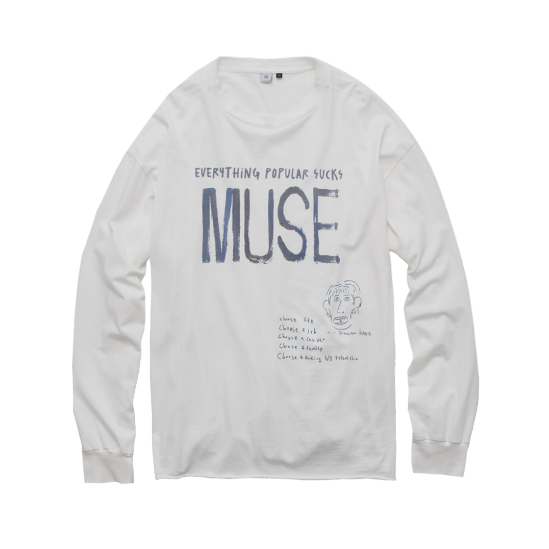 Polyteru - 1011 Lettering Muse Long Sleeve Raw Cut (Used White) product image 1 | TRAB K-Fashion Australia