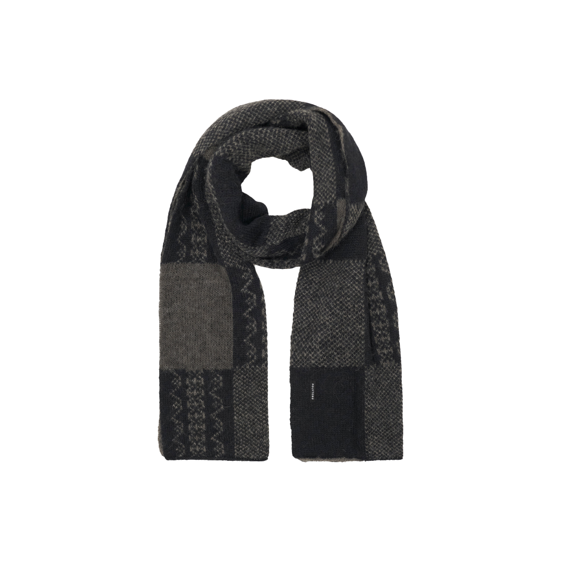 Polyteru - Ethnic Pattern Muffler (Checkerboard Black+Brown) product image 1 | TRAB K-Fashion Australia