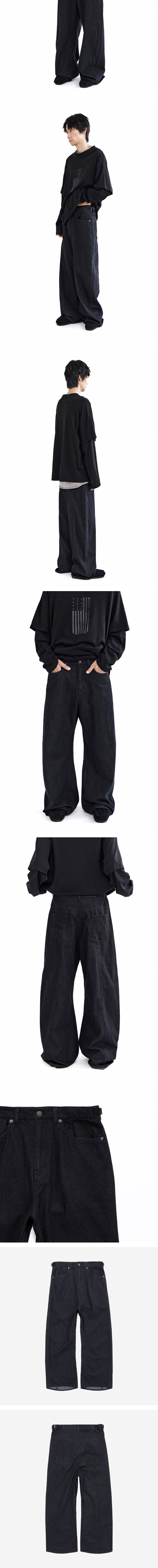 Polyteru - Curved Denim Pants (Indigo) product image 4 | TRAB K-Fashion Australia