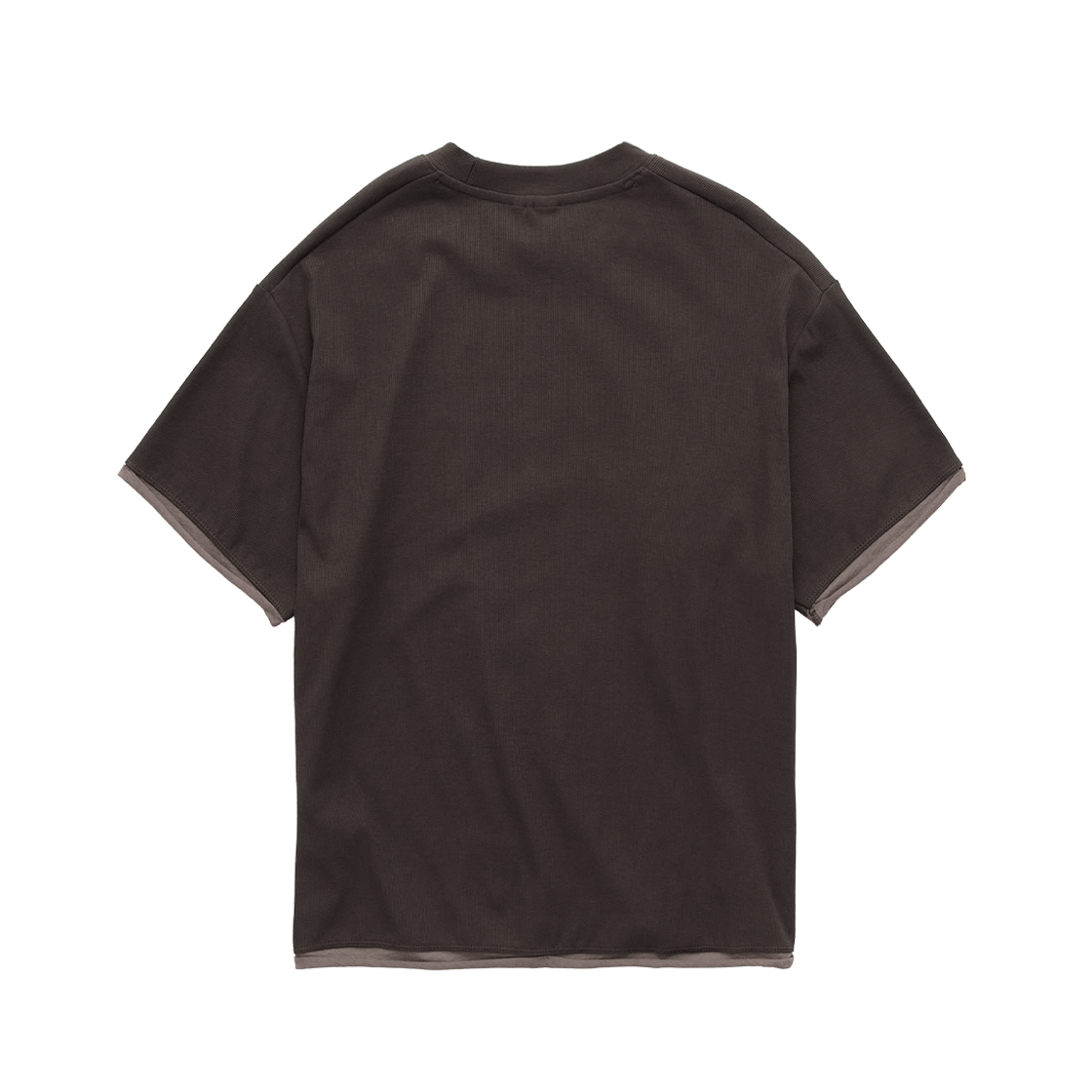 Polyteru - Ribbed Layered Crop Tee (Brown) product image 2 | TRAB K-Fashion Australia