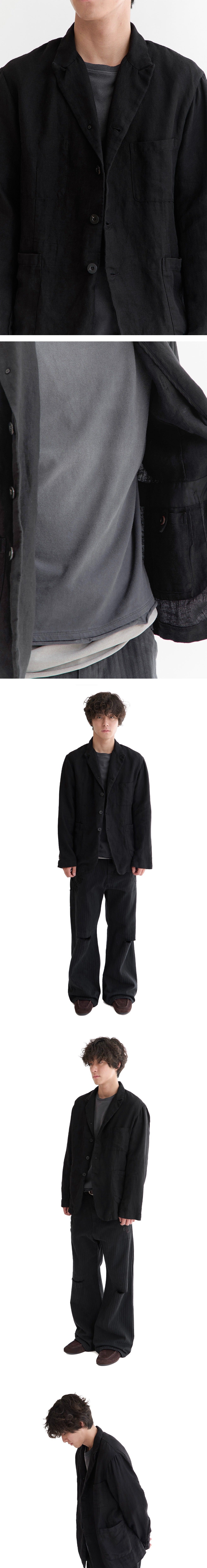 Polyteru - Linen Blazer (Black) product image 3 | TRAB K-Fashion Australia