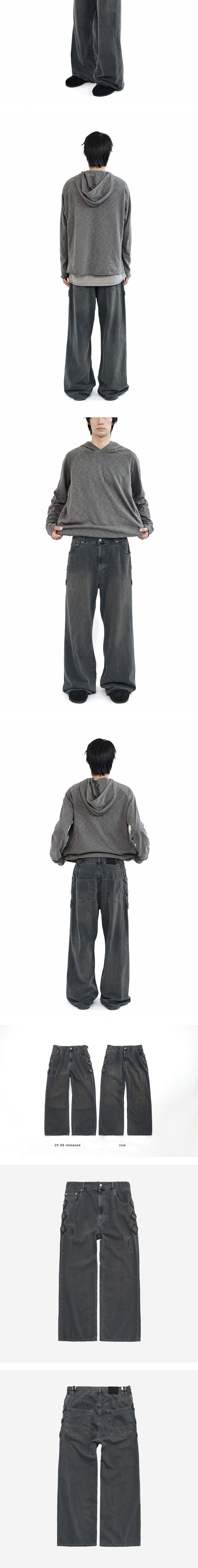 Polyteru - HANK Narrow Gosima Denim Pants (Blue Charcoal) product image 5 | TRAB K-Fashion Australia