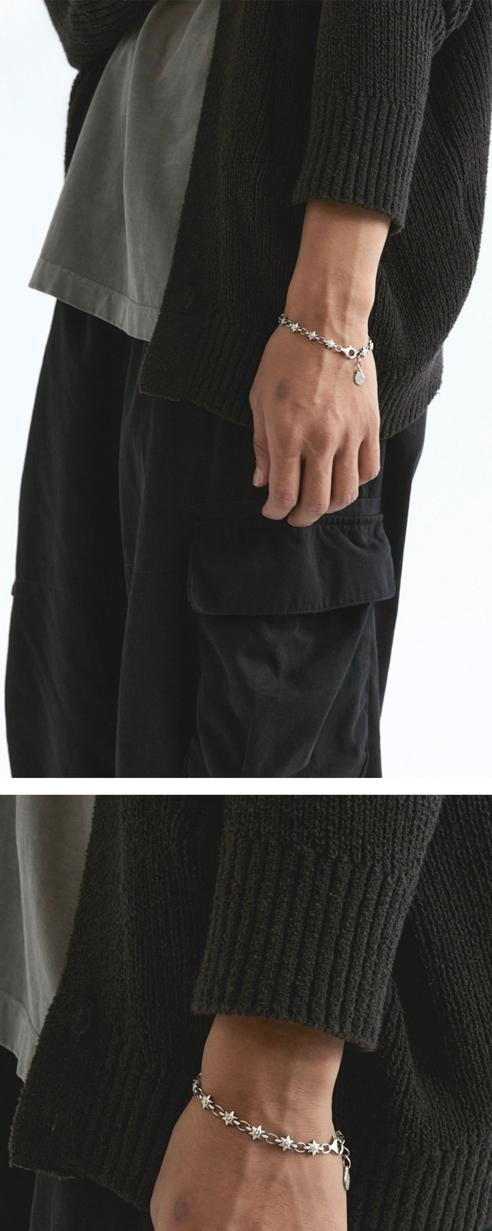 Polyteru - 925 Silver Bracelet 002 Hanabi (Star Silver) product image 2 | TRAB K-Fashion Australia