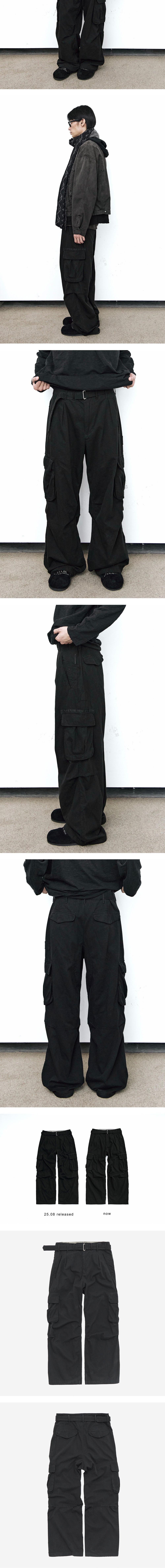 Polyteru - Belted Cargo Pants (1.2v Black) product image 4 | TRAB K-Fashion Australia
