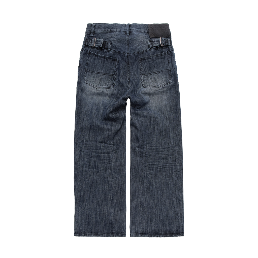 Polyteru - Aged Gosima Denim Pants Washed (Mid Indigo) product image 2 | TRAB K-Fashion Australia