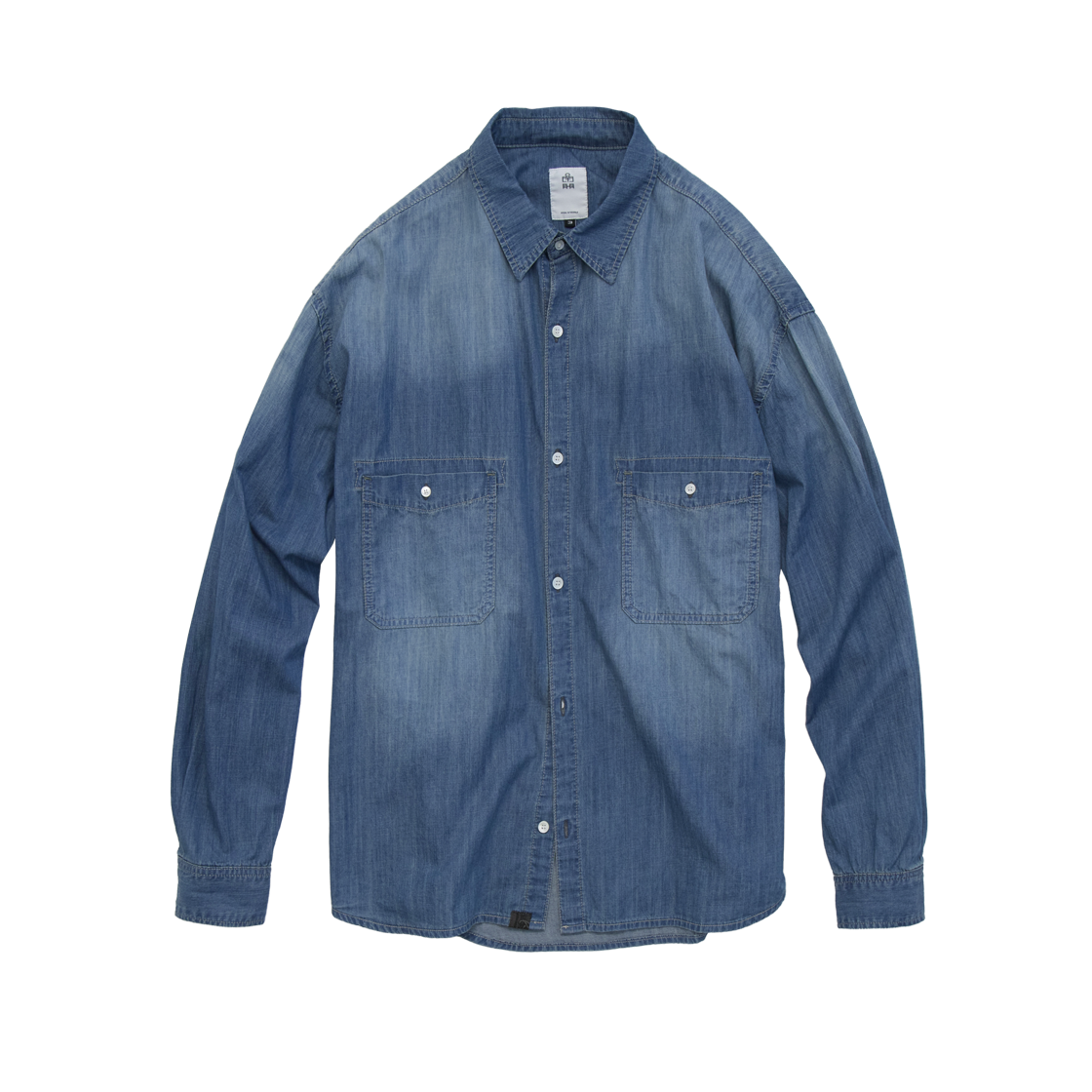 Polyteru - Used Denim Shirt (Mid Blue) product image 1 | TRAB K-Fashion Australia