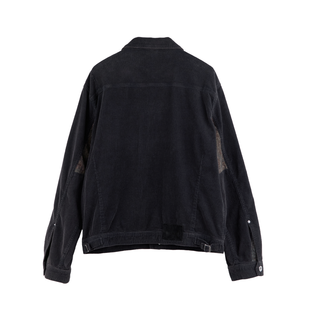 Polyteru - 1011 Paisley Trucker Jacket Corduroy Dark (Purple Navy) product image 2 | TRAB K-Fashion Australia