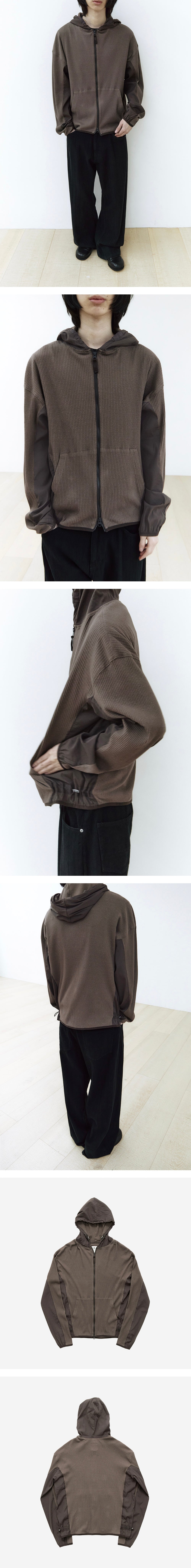 Polyteru - A.F. Block Zip Hoodie (Brown) product image 3 | TRAB K-Fashion Australia