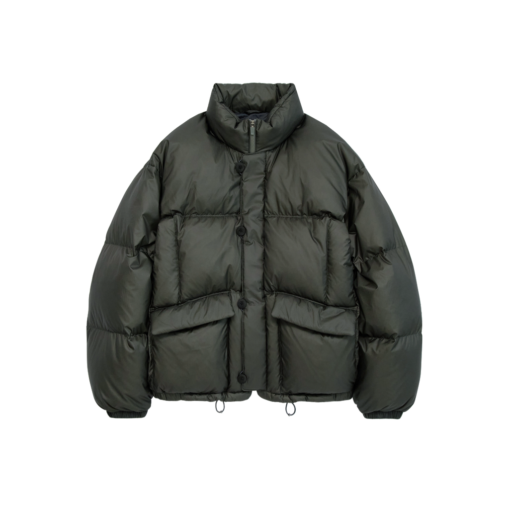 Polyteru - Button Puffer Jacket (Khaki Green) product image 1 | TRAB K-Fashion Australia