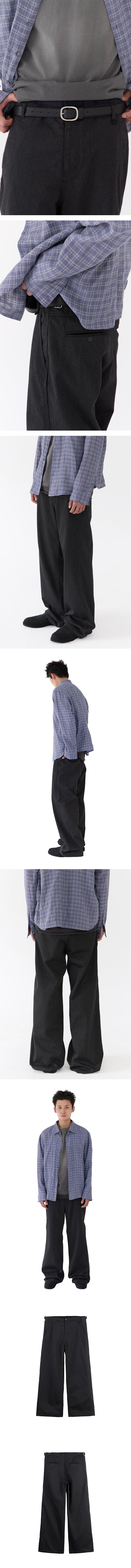 Polyteru - Textured Officer Pants 1.2v (Charcoal Striped) product image 3 | TRAB K-Fashion Australia