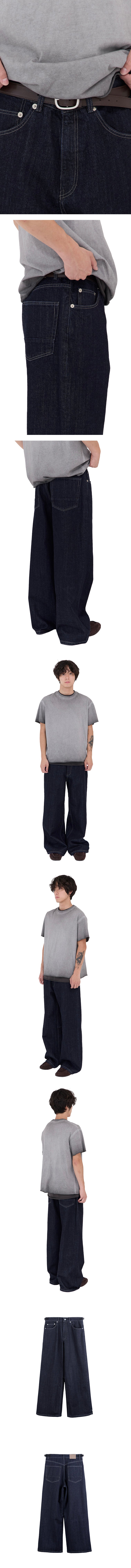Polyteru - Gosima Denim Pants 1 (Wash Indigo) product image 3 | TRAB K-Fashion Australia