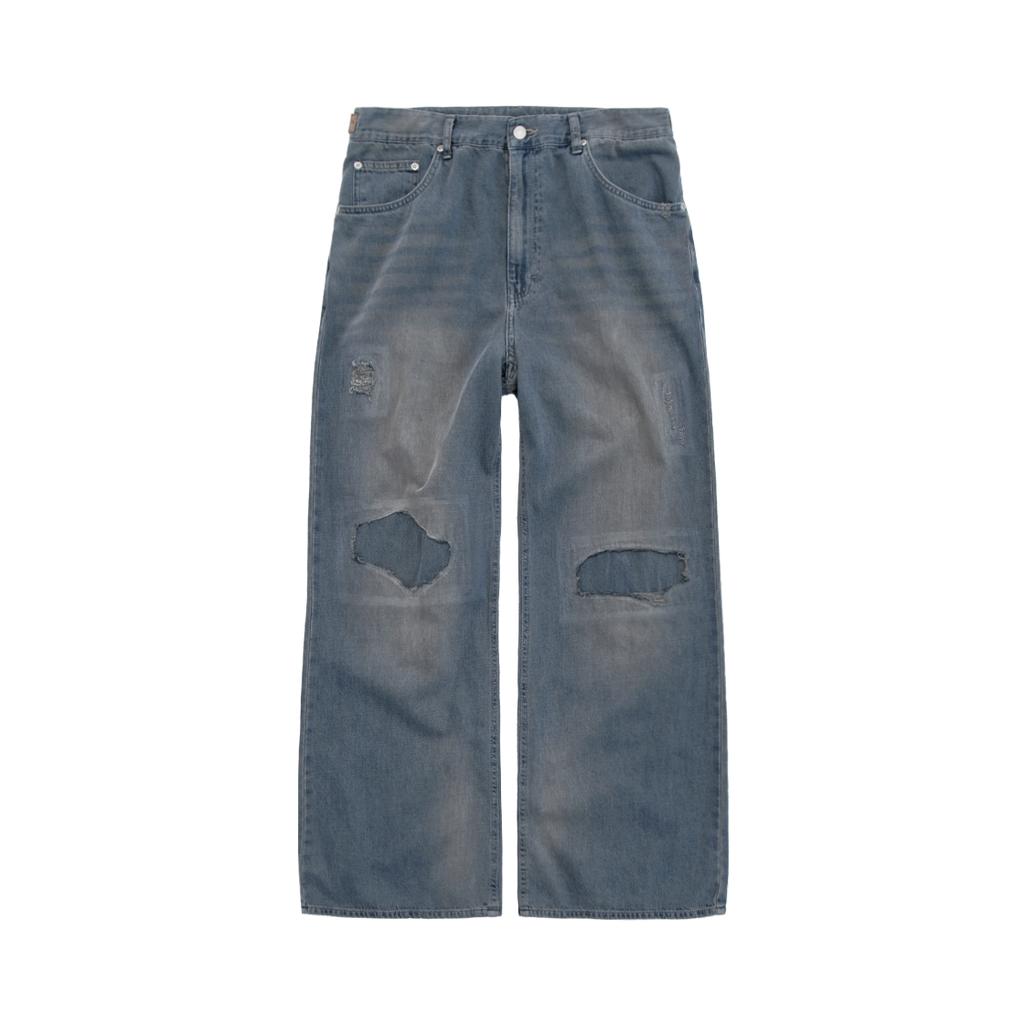 Polyteru - Gosima Denim Pants Knee Patch (Light Blue) product image 1 | TRAB K-Fashion Australia