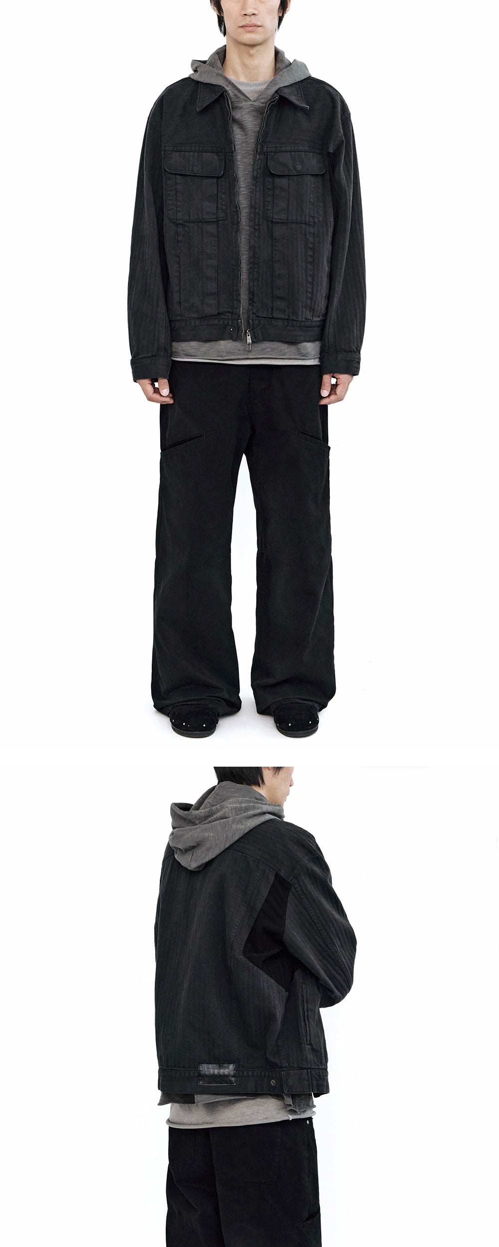 Polyteru - Slash Chino Pants (Black) product image 3 | TRAB K-Fashion Australia