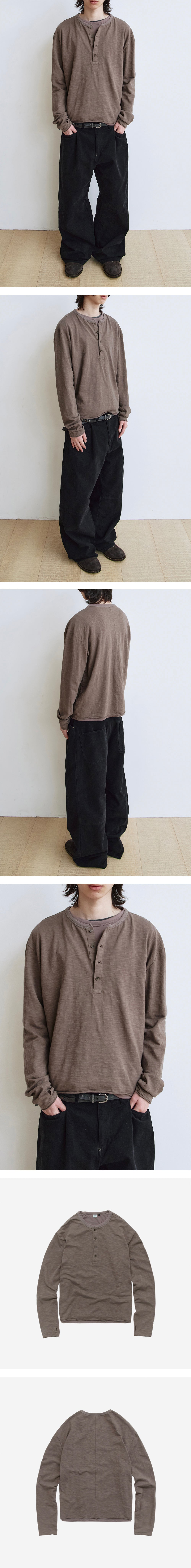 Polyteru - Henley Neck Long Sleeves (Umber) product image 3 | TRAB K-Fashion Australia