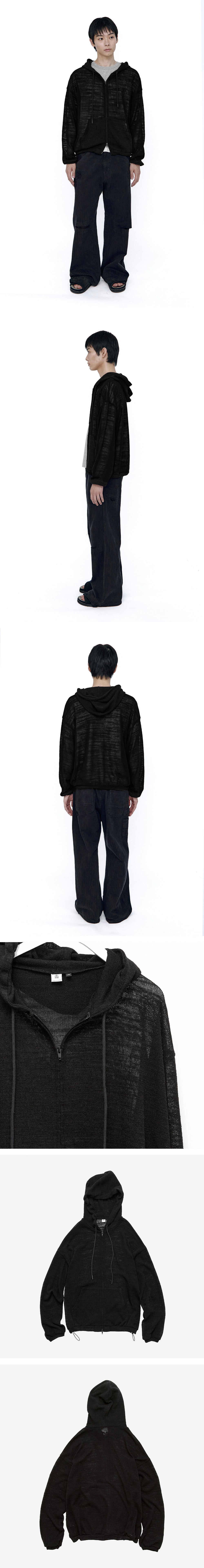 Polyteru - Net Zip Hoodie (Black) product image 3 | TRAB K-Fashion Australia