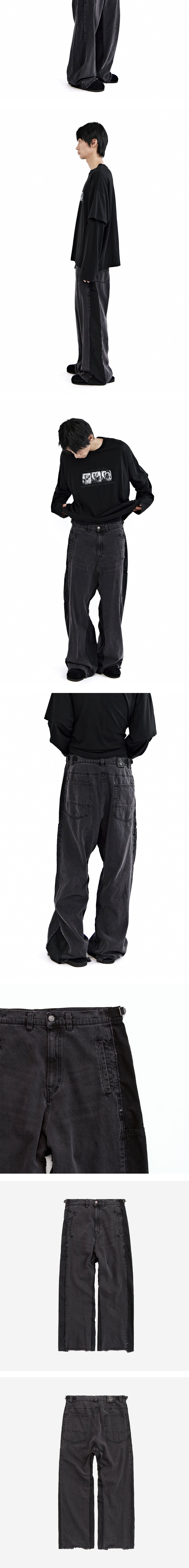 Polyteru - HANK Side Rebuild Denim Pants (Black Purple) product image 4 | TRAB K-Fashion Australia