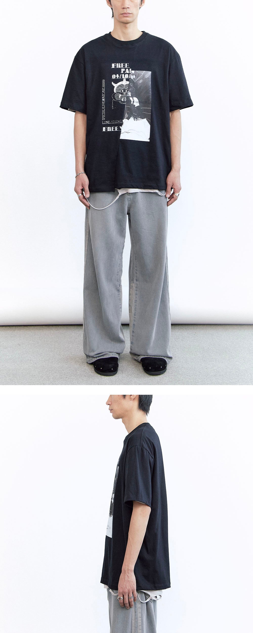 Polyteru - 1011 Slashed Tee (Black) product image 3 | TRAB K-Fashion Australia