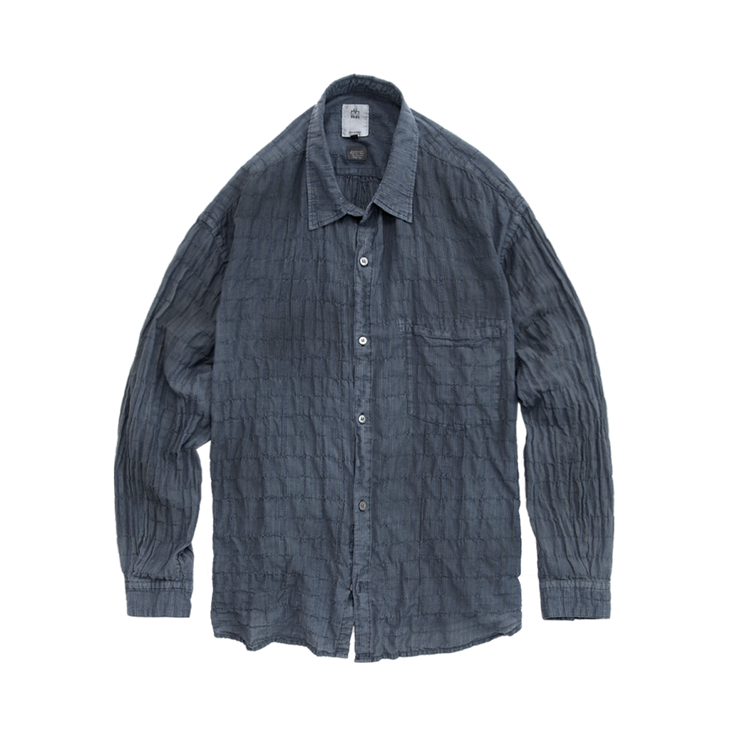 Polyteru - Striped Shirts Dirty (Dyed Blue) product image 1 | TRAB K-Fashion Australia