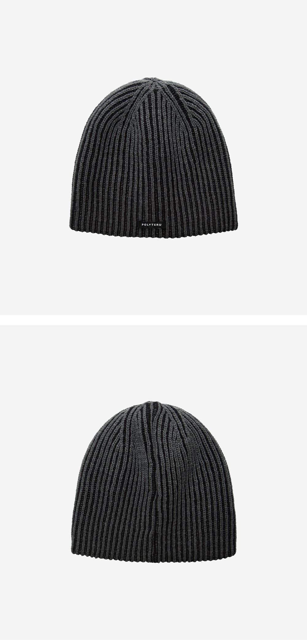 Polyteru - Knit Beanie (Ribbed Charcoal) product image 3 | TRAB K-Fashion Australia