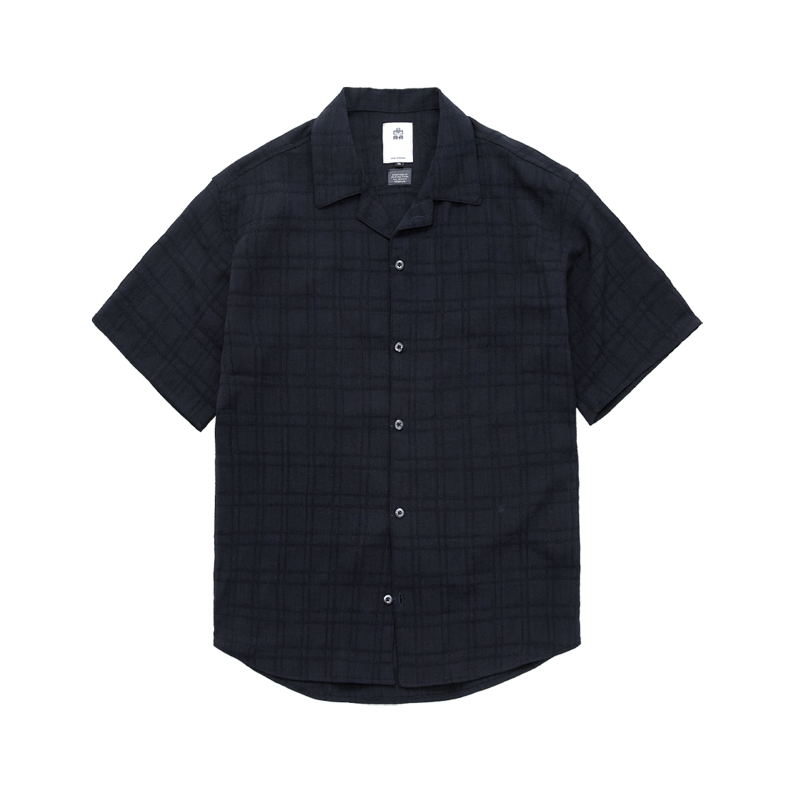 Polyteru - Stitched 1/2 Check Shirt (Dark Navy) product image 1 | TRAB K-Fashion Australia