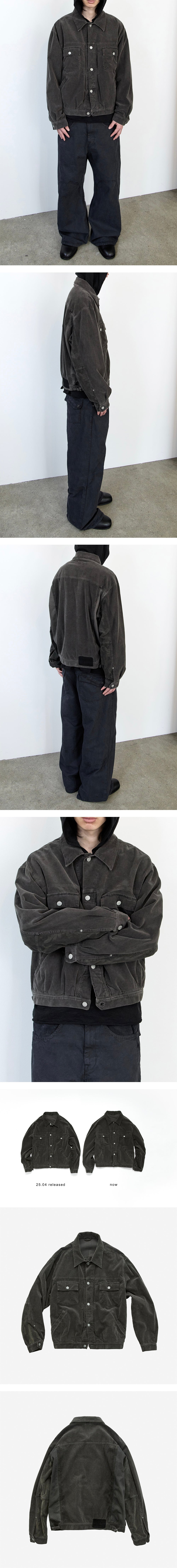 Polyteru - Used Trucker Jacket Corduroy (Camo Olive) product image 3 | TRAB K-Fashion Australia