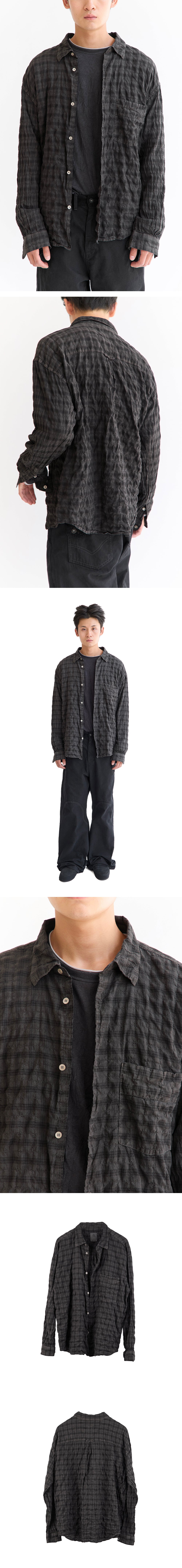 Polyteru - Country Check Shirt (Charcoal Brown) product image 3 | TRAB K-Fashion Australia