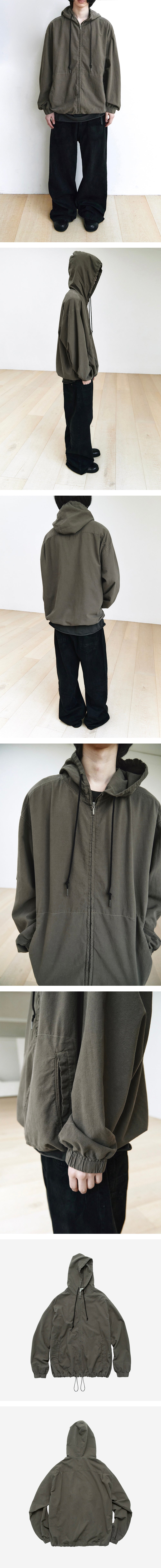 Polyteru - Zip Hoodie Parka (Khaki Gray) product image 3 | TRAB K-Fashion Australia