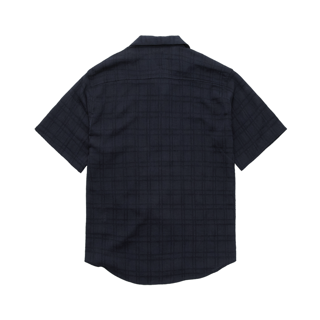 Polyteru - Stitched 1/2 Check Shirt (Dark Navy) product image 2 | TRAB K-Fashion Australia
