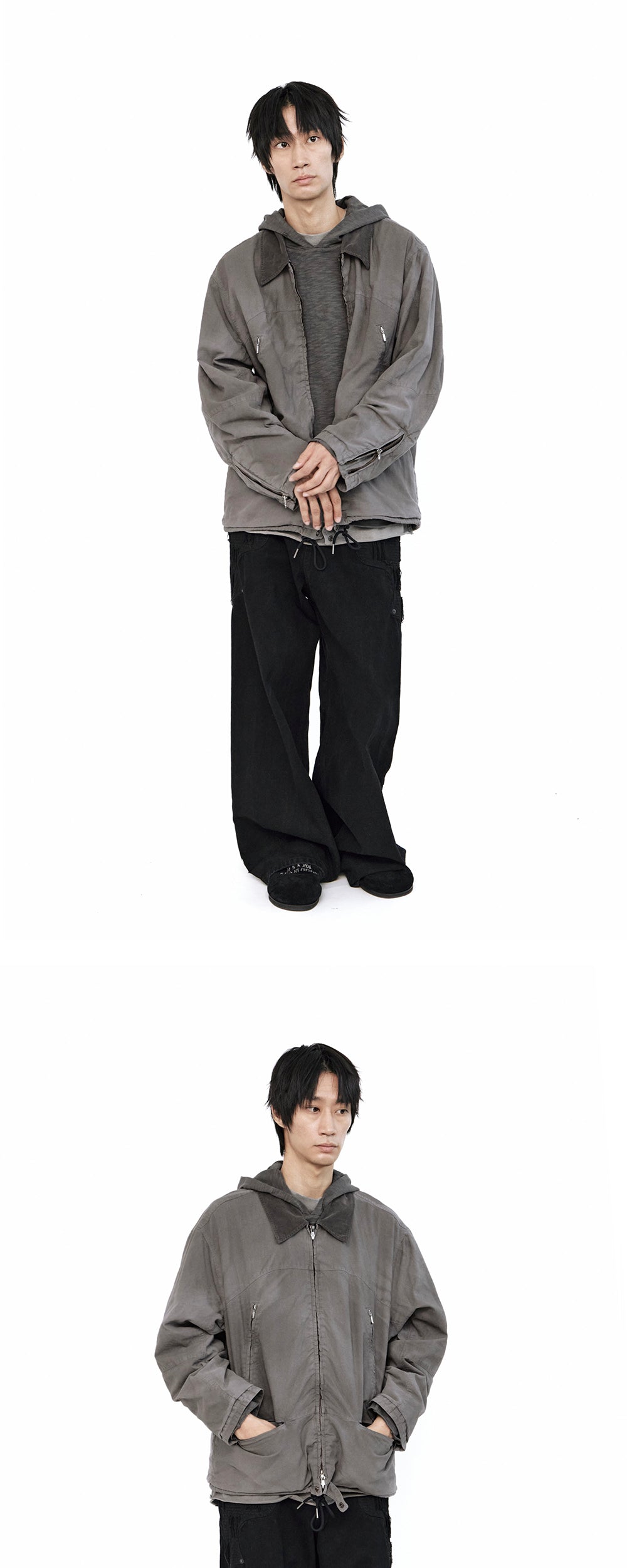 Polyteru - 5 Zip Jacket (Gray Beige) product image 3 | TRAB K-Fashion Australia