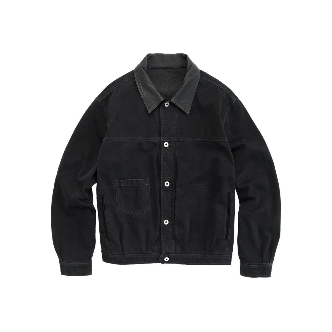 Polyteru - Used Trucker Jacket (Black) product image 1 | TRAB K-Fashion Australia