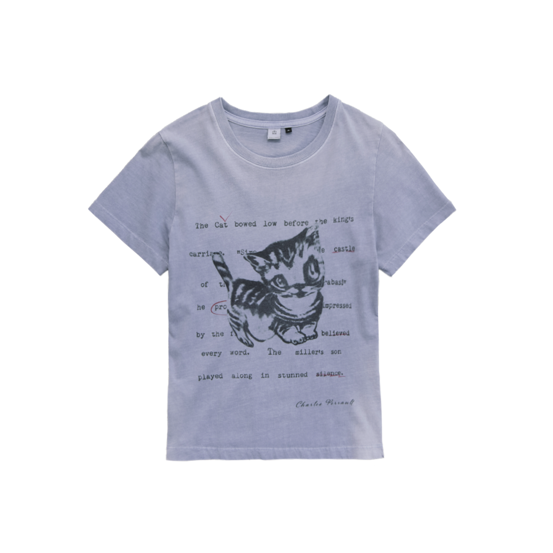 Polyteru - HANK Doodle Cat 1/2 Tee (Purple Blue) product image 1 | TRAB K-Fashion Australia