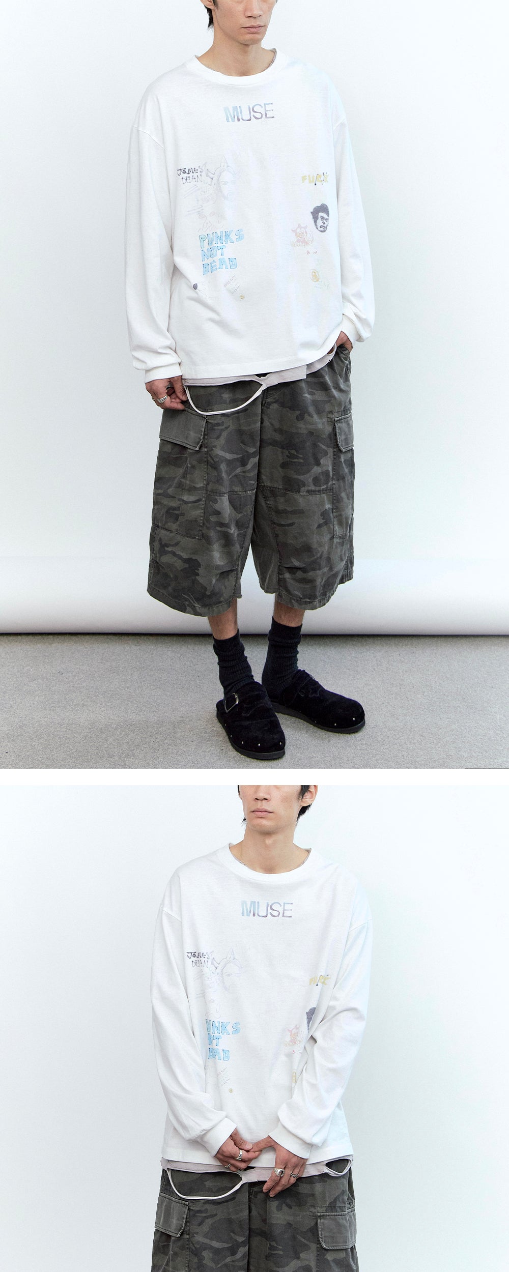 Polyteru - 1011 Doodle Long Sleeve (Used White) product image 3 | TRAB K-Fashion Australia