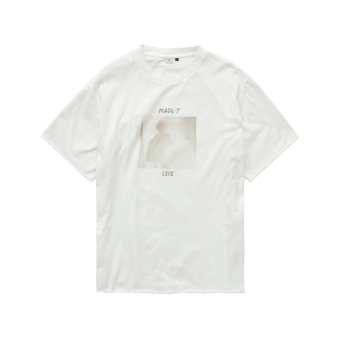 Polyteru - 1/2 Graphic T-Shirt 'Madly' Raw Cut (Washed White) product image 1 | TRAB K-Fashion Australia