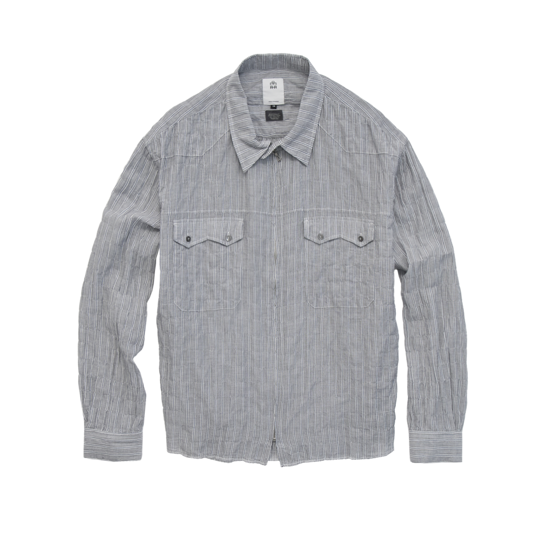 Polyteru - Zip Up Shirts (Striped Gray) product image 1 | TRAB K-Fashion Australia
