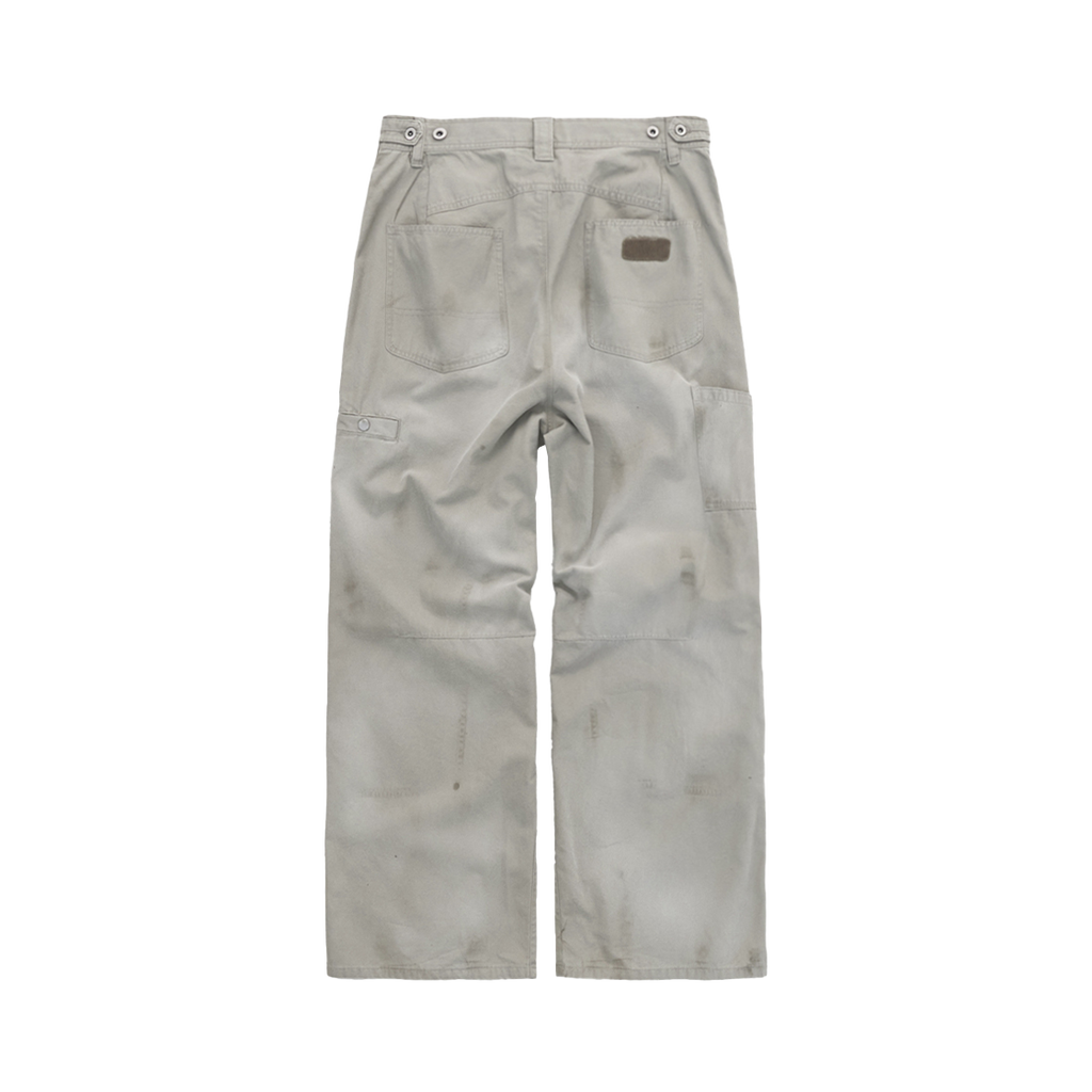 Polyteru - Hard Washed Double Knee Pants (Light Gray) product image 2 | TRAB K-Fashion Australia