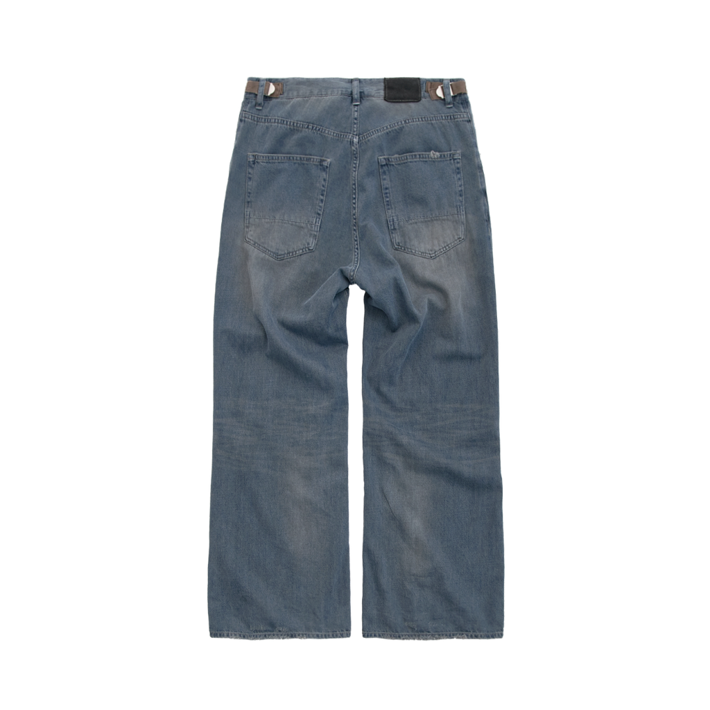 Polyteru - Gosima Denim Pants Knee Patch (Light Blue) product image 2 | TRAB K-Fashion Australia